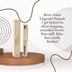 Glossier Boy Brow application in action delivering soft hold and lift.