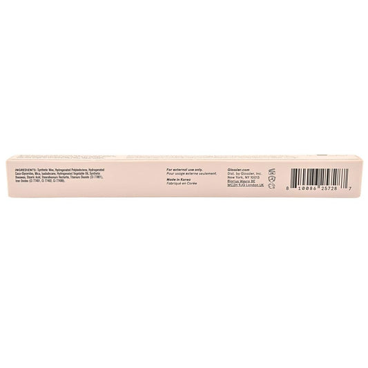 Glossier Boy Brow Arch 2-in-1 pencil in Cool Brown, applied to lift and hold brows.