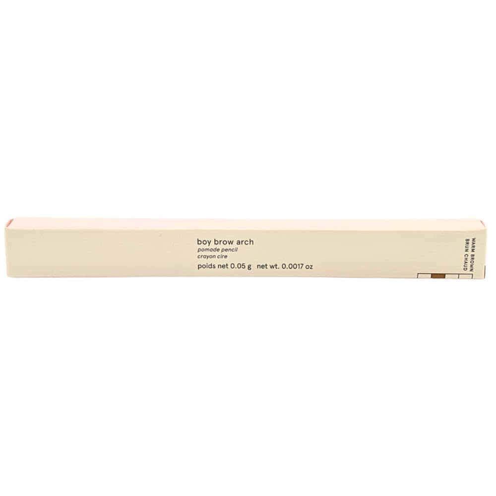 Glossier Boy Brow Arch 2-in-1 pencil tip edge creates precise, hair-like strokes for natural definition.