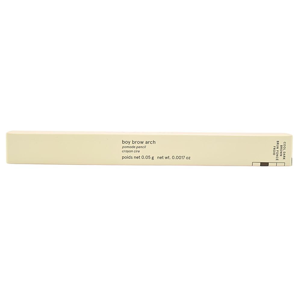 Glossier Boy Brow Arch creamy formula swirls onto brows for rich color.