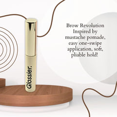 Glossier Boy Brow with olive oil nourishing brows during daily routine.