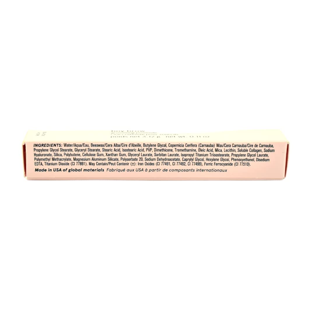 Glossier Boy Brow seven-shade display including Black.
