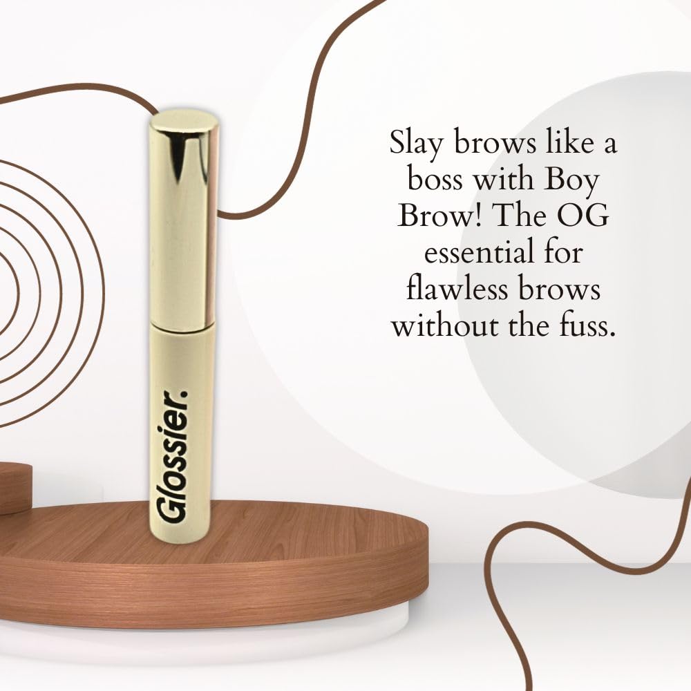 Glossier Boy Brow wax close-up highlighting flexible hold for brows.