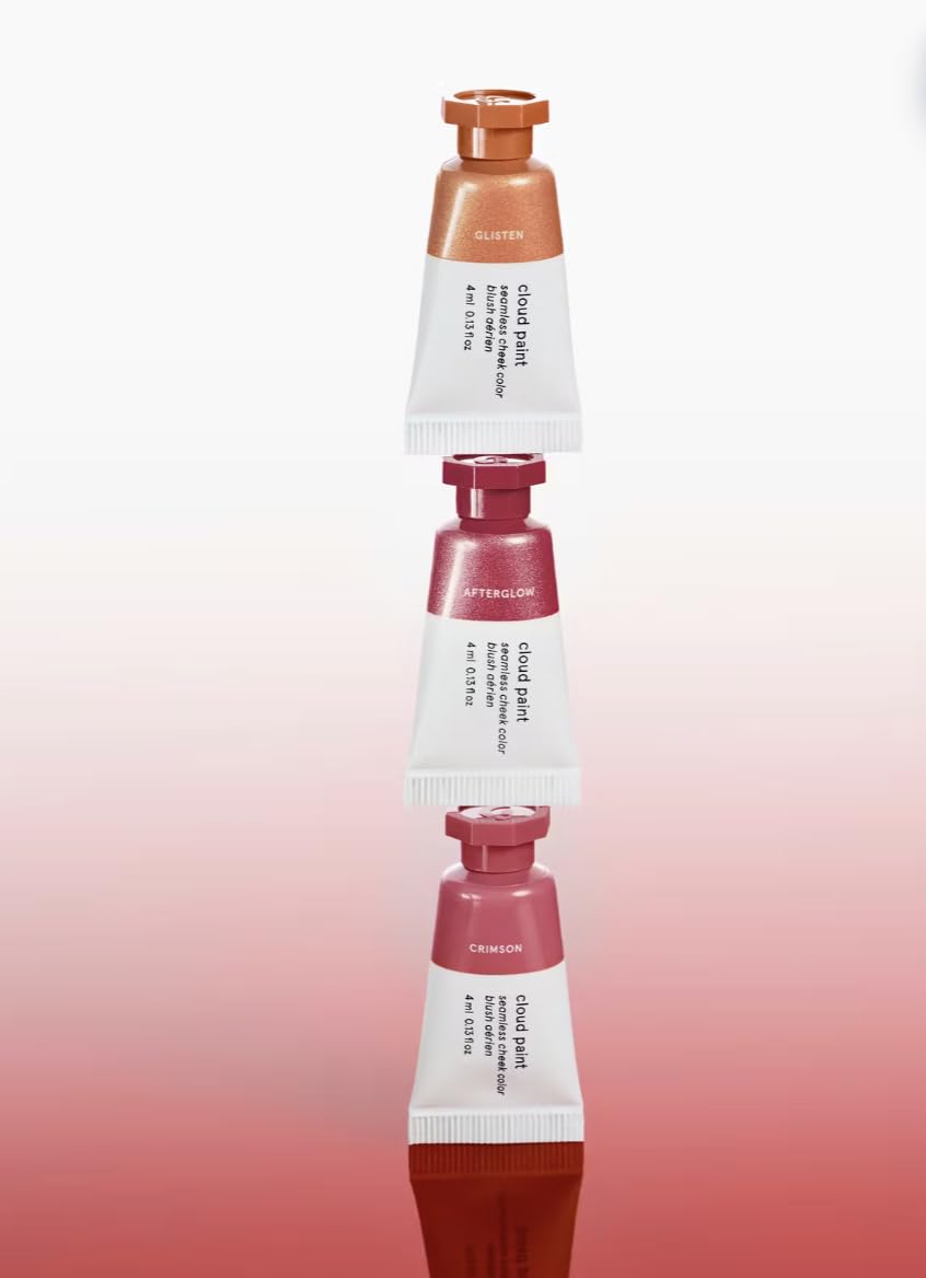 Glossier Cloud Paint Trio swatches demonstrate portable blush solution