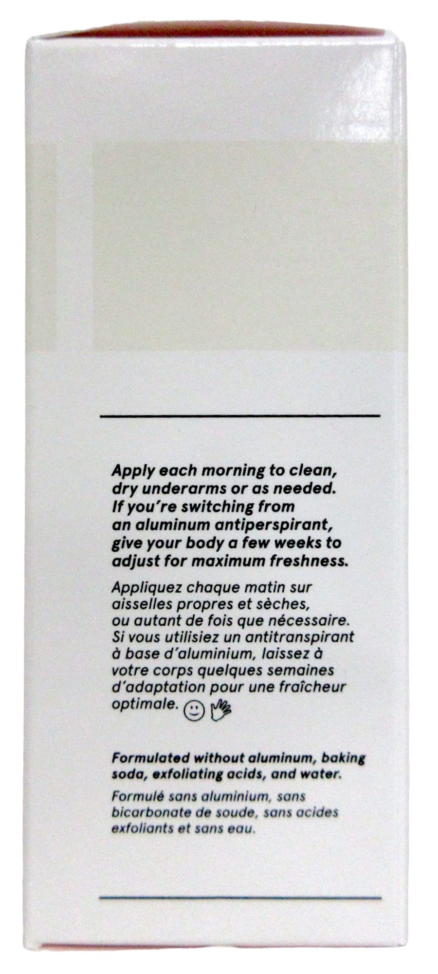 Glossier deodorant refill canister closeup highlighting recyclable aluminum and refillability
