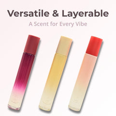 Glossier Doux bottle emphasizes warm woody scent for daily calm and focus.