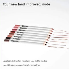 Glossier Flush Lip Liner creamy formula glides on smoothly for a comfortable wear.
