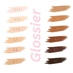 Glossier Stretch Concealer G10 swatch on skin shows light neutral tone and natural coverage