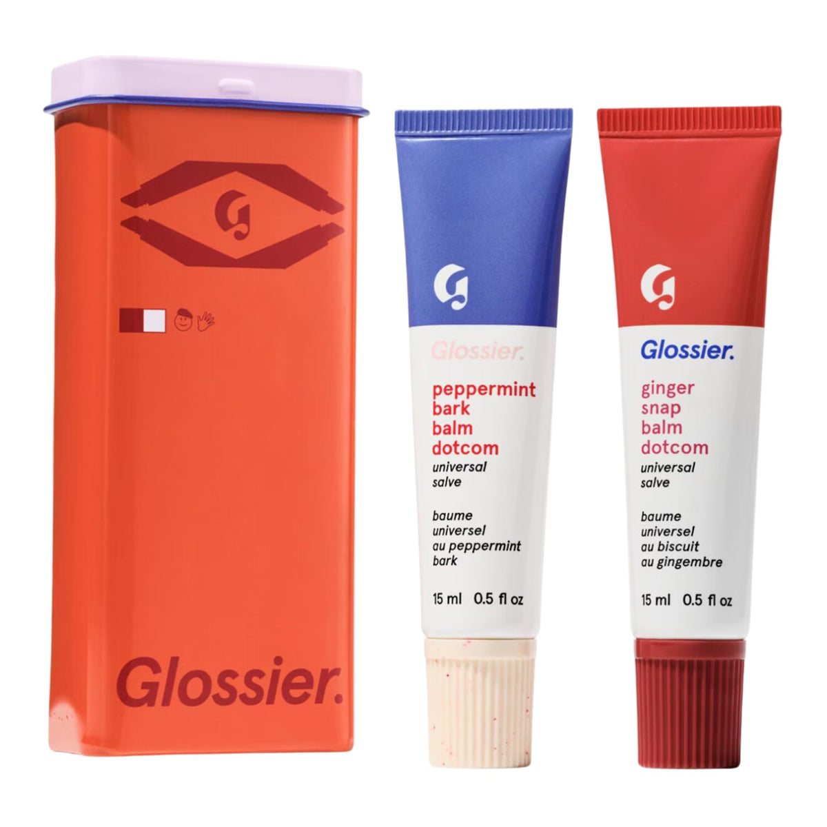 Glossier Sugar and Spice Ginger Snap tin offers cozy lip care for dry lips.