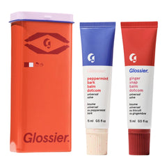 Glossier Sugar and Spice Ginger Snap tin offers cozy lip care for dry lips.