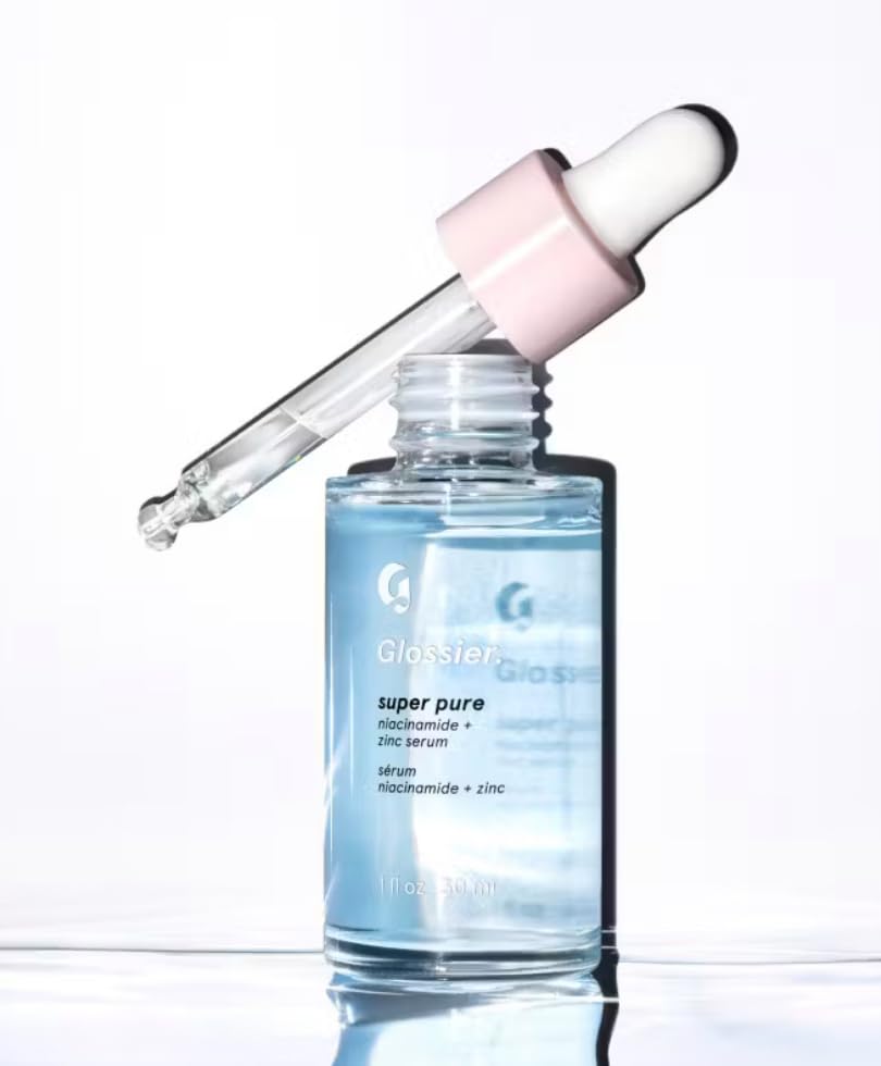 Glossier Super Pure dropper delivering vegan-friendly serum for daily balance
