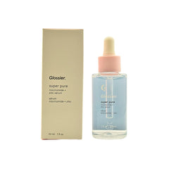 Glossier Super Pure serum bottle: lightweight formula for daily clarity and shine control.