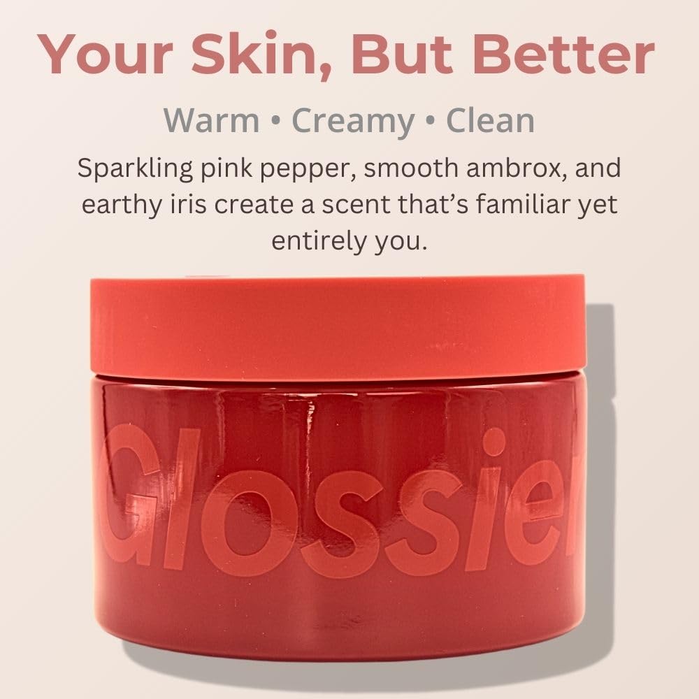 Label detail highlights Glossier You branding and simple packaging.