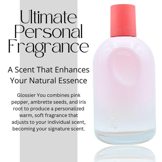 Glossier You EDP XL bottle closeup highlighting soft glass and signature hue.