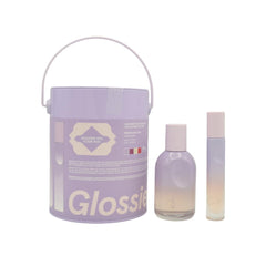 Glossier You Fleur Duo bottle with thumbprint indent, tactile design ideal for gifting.