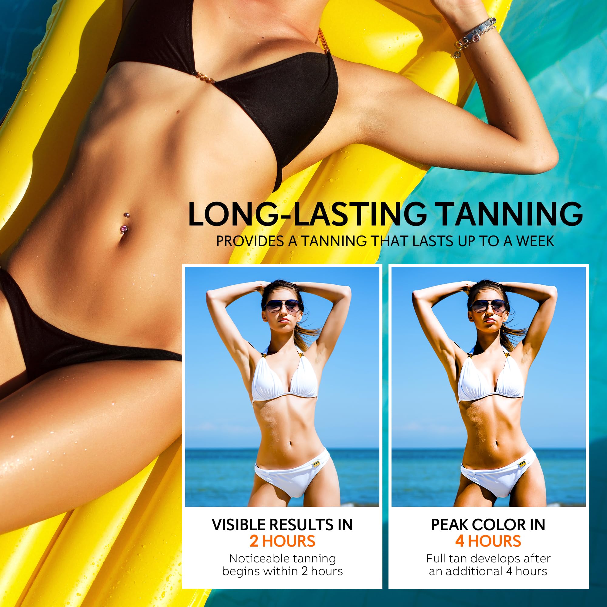 Glossiva Self Tanning Drops with hyaluronic acid for skin comfort