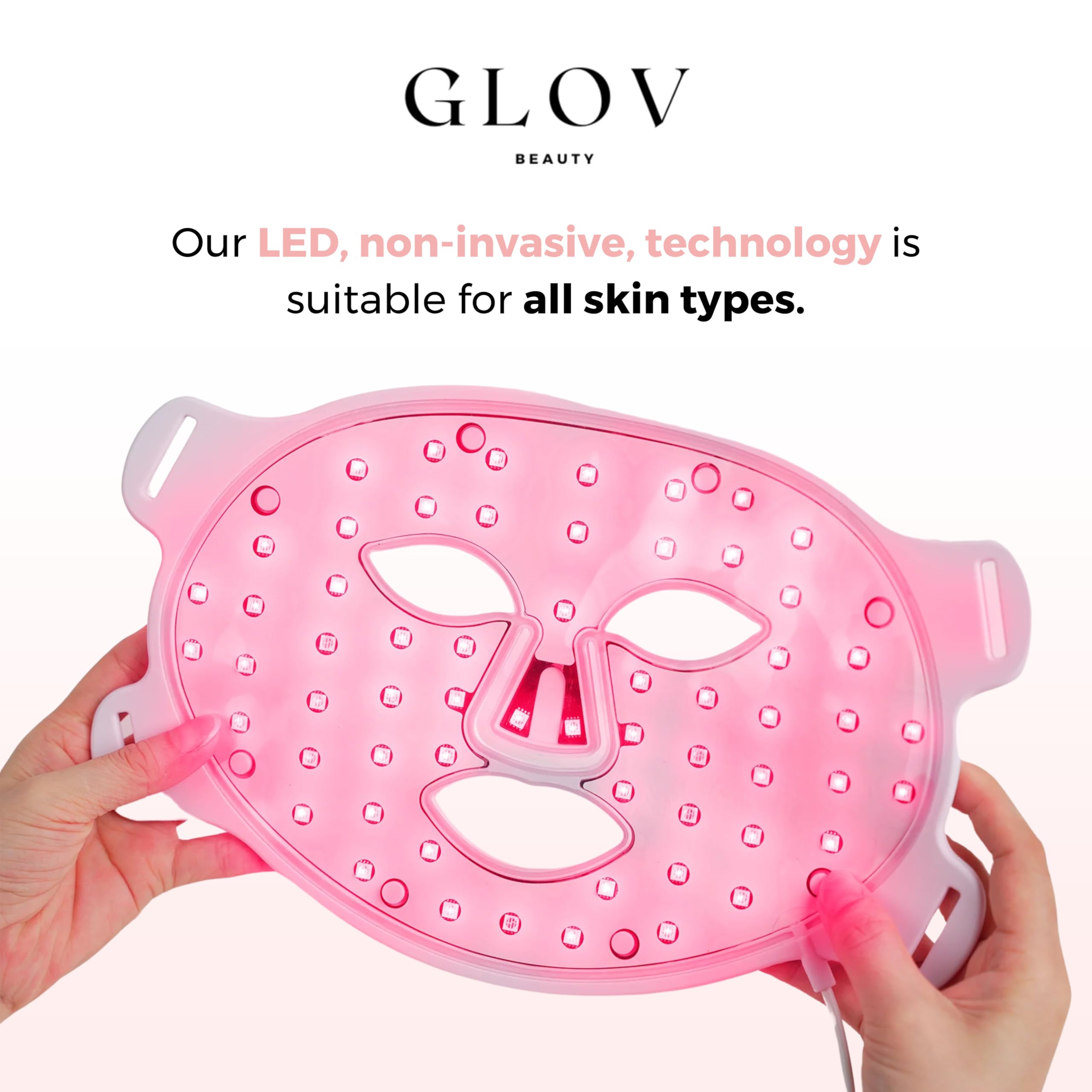 Glov Beauty LED mask recharge port emphasizing cordless use
