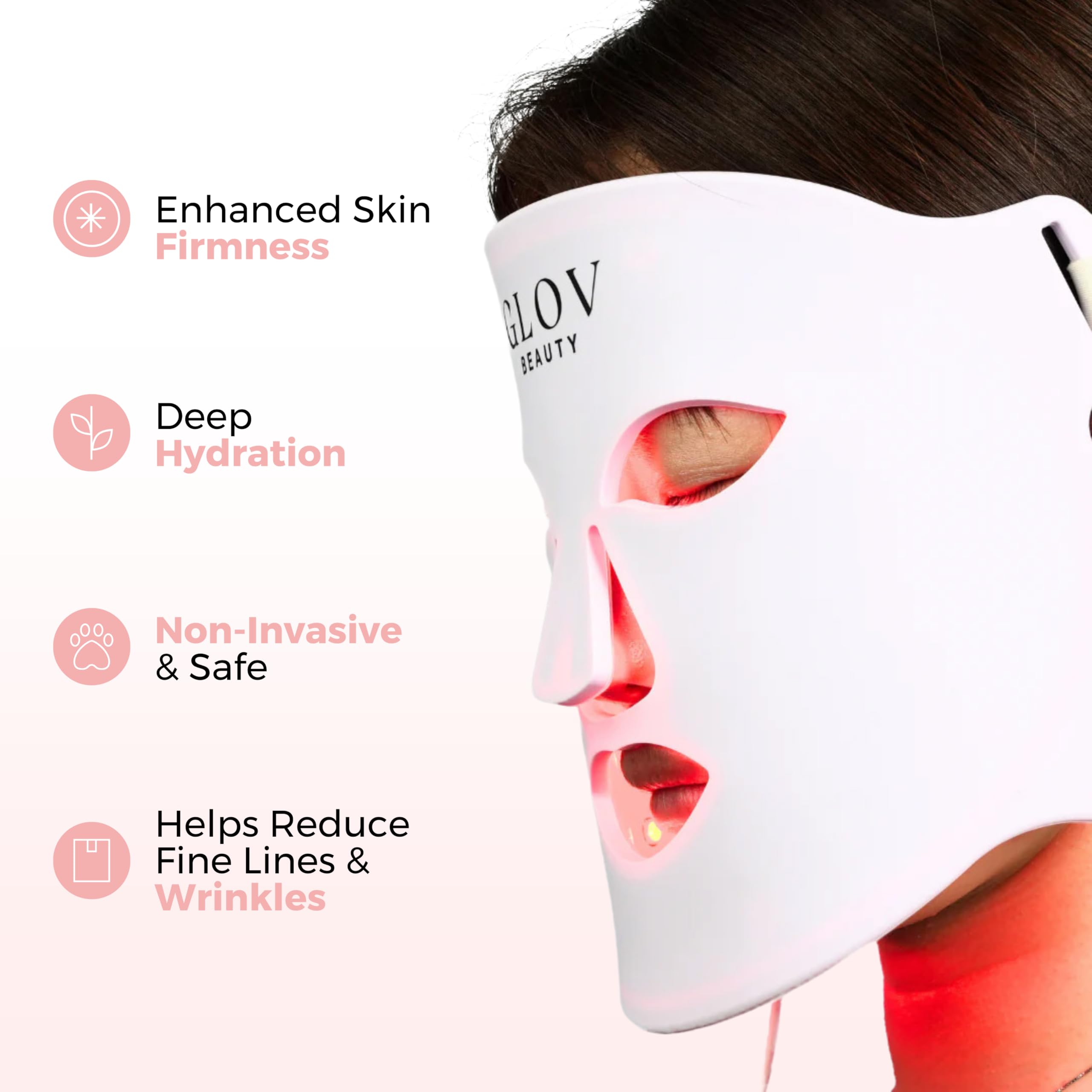 Glov Beauty LED mask soft silicone frame for comfortable fit