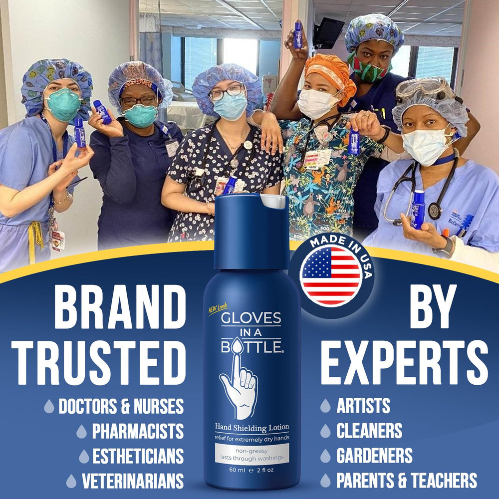 Gloves In A Bottle dermal barrier illustration suggesting skin comfort.