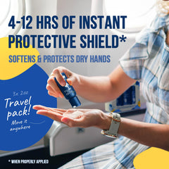 Gloves In A Bottle hand-application demonstrating quick, non-greasy absorption.