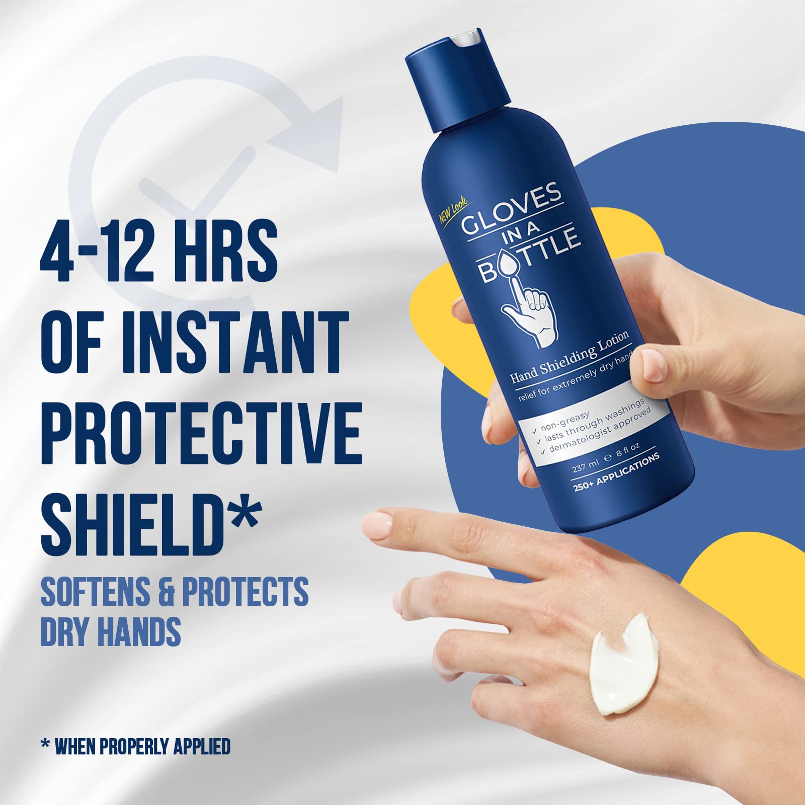 Gloves In A Bottle Shielding Lotion hand application on dry skin