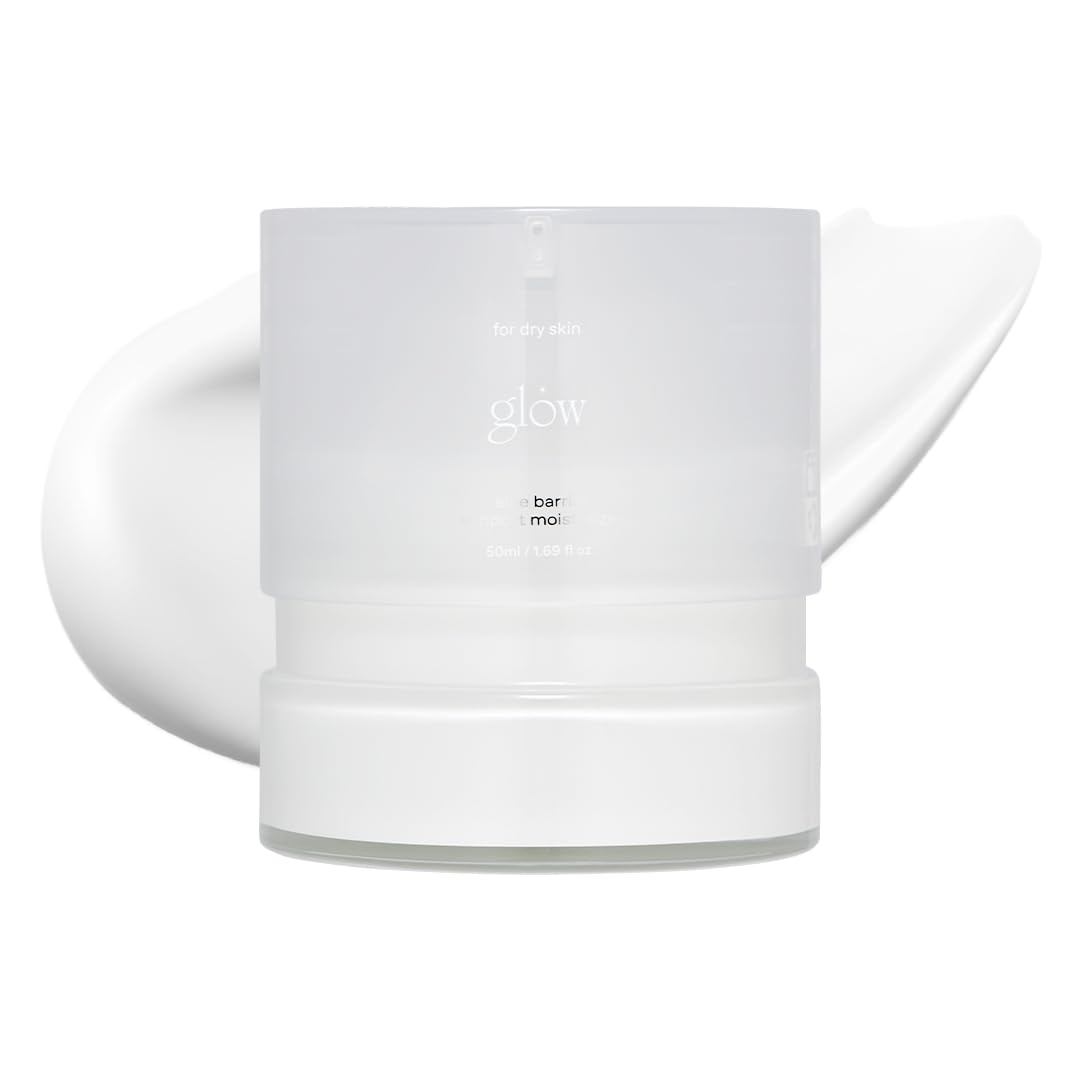 Glow Aloe Barrier Moisturizer bottle closeup highlighting soothing formula for sensitive skin