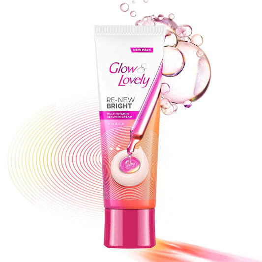Glow & Lovely jar closeup shows smooth cream texture for daily use.