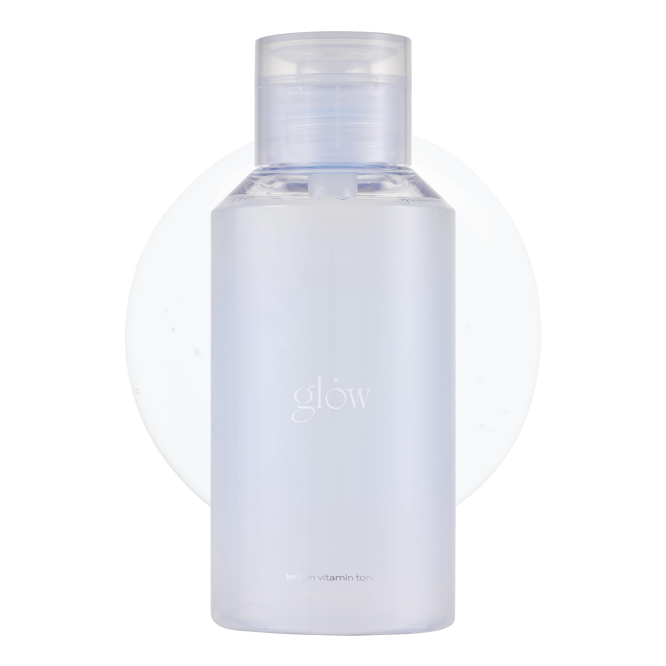 Glow lemon toner bottle front for daily hydration.