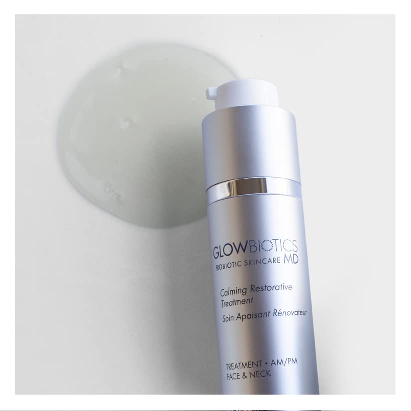 Glowbiotics Calming Restorative Treatment ingredients and peptides supporting skin resilience and firmness