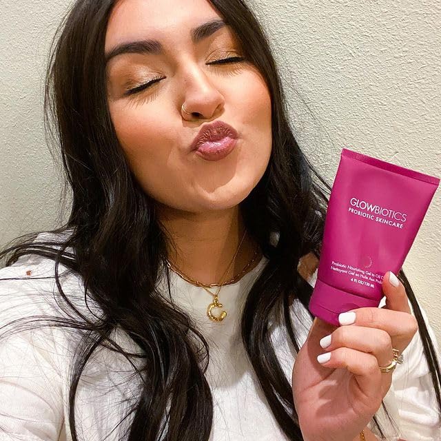 Glowbiotics Vitamin C Kakadu Plum formula brightens and evens tone.