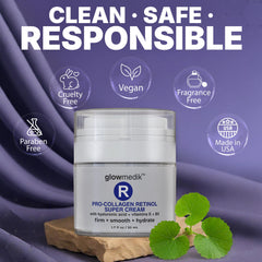 Glowmedik cream massaged into skin for a soothing application.