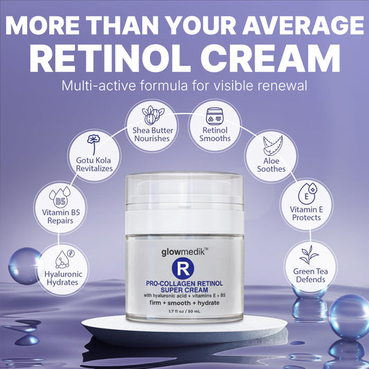 Close-up of Glowmedik cream texture showing smoothing potential.