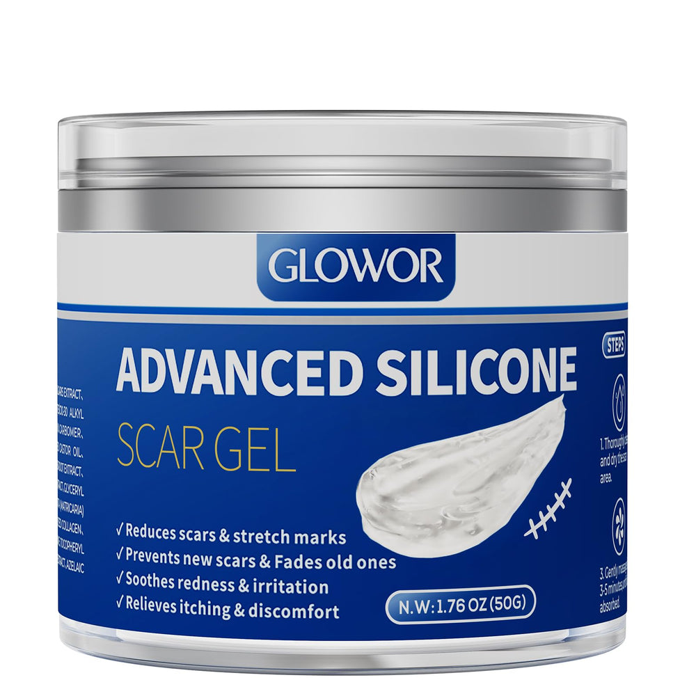 Glowor silicone scar gel on the face for refined scar texture