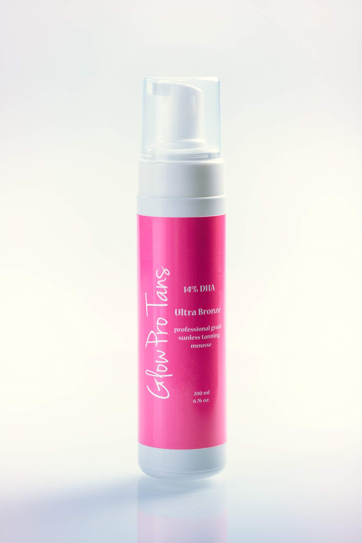 GlowPro Tans bottle and mousse show the professional-strength self-tanner for home use.