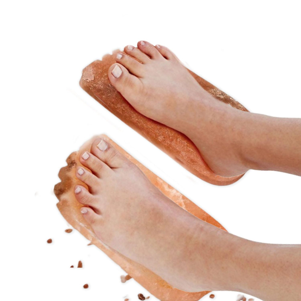 Glowyn Pink detox foot block in use during warm foot soak for soothing sessions.