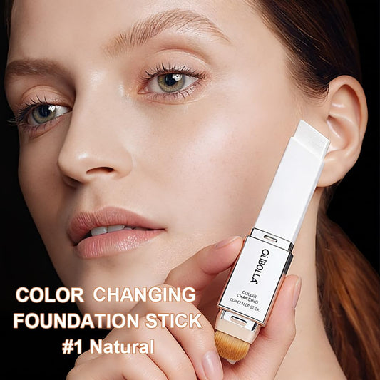GLSFACE Color Changing Foundation Stick built-in brush for blending and even tone.