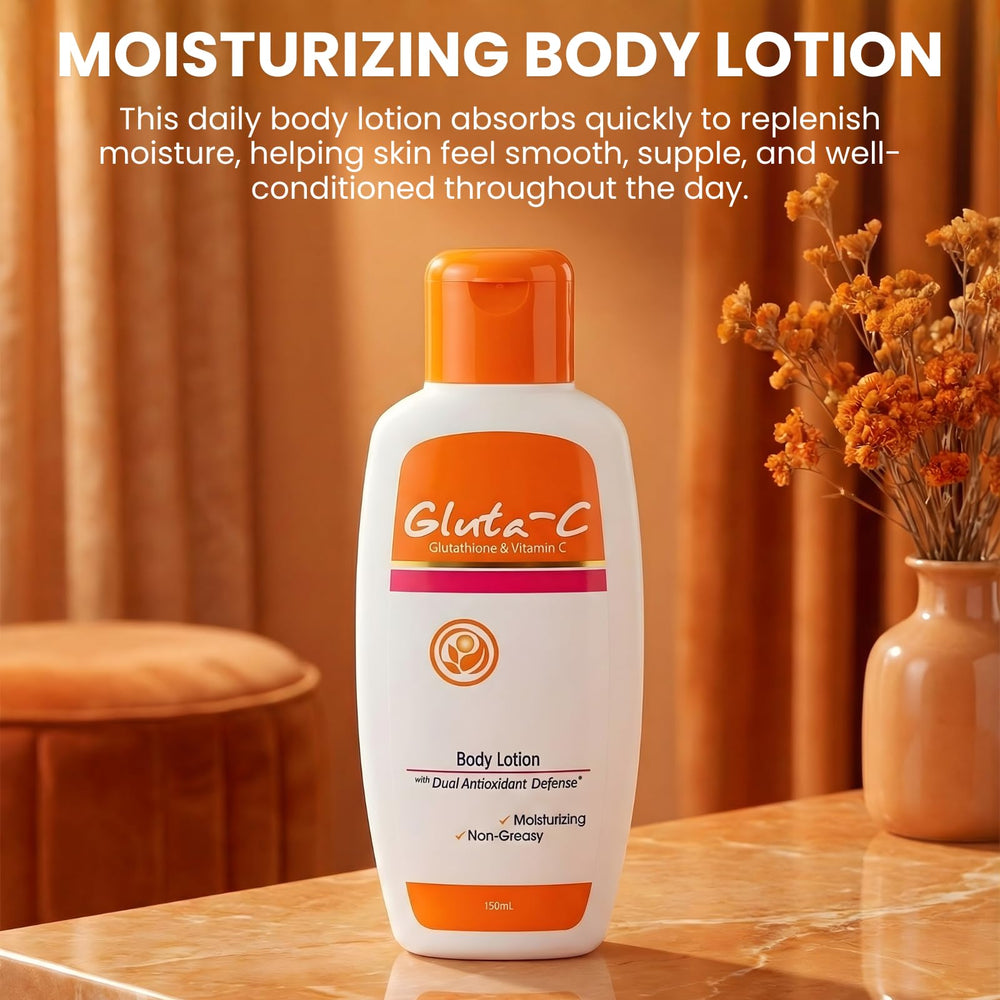 Gluta-C Hydrating Body Lotion bottle side view showing light texture