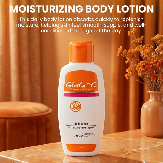 Gluta-C Hydrating Body Lotion bottle side view showing light texture