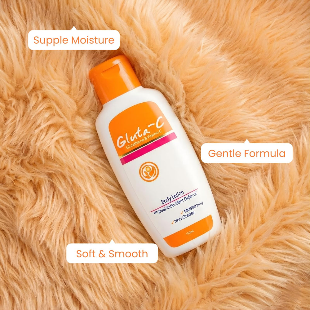 Gluta-C Hydrating Body Lotion texture close-up highlighting creamy absorption