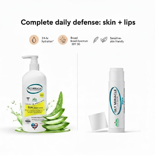 GLY MIRACLE SPF 30 lip balm unflavored provides lip moisture and protection.