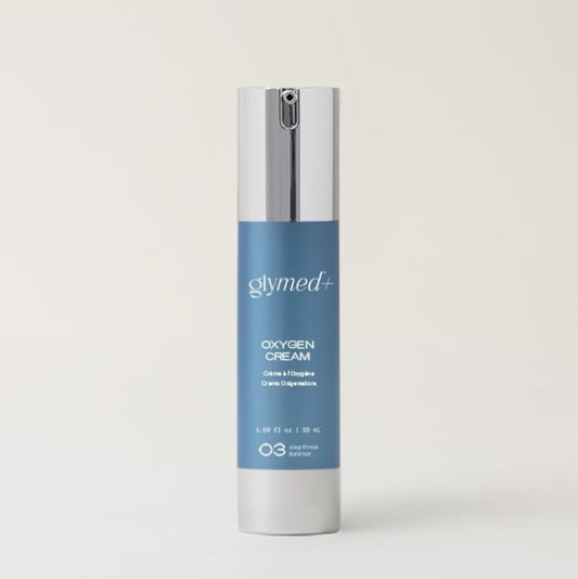 GlyMed Plus Oxygen Treatment Cream massaged into cleansed skin for a radiant, refreshed look.