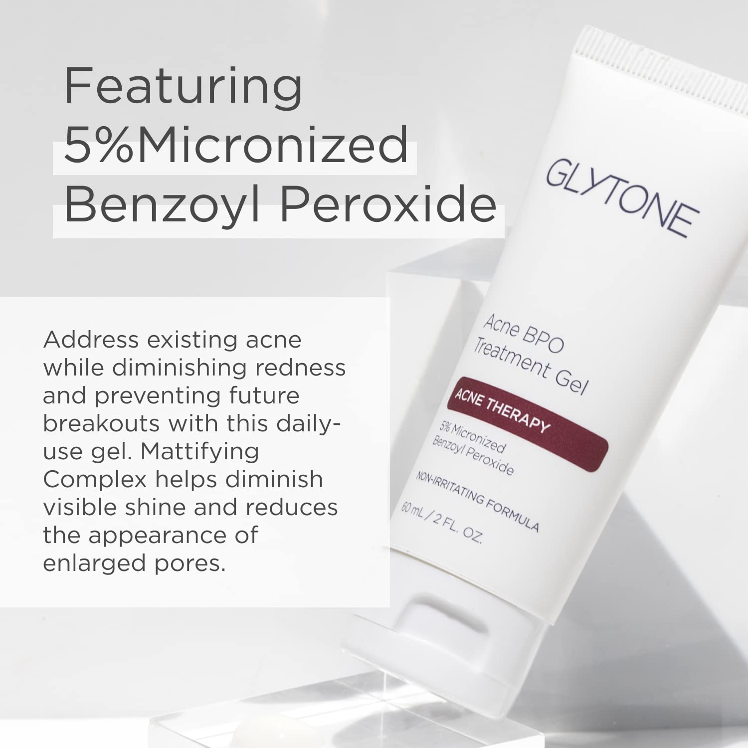 Glytone BPO Gel hydrates without leaving a white cast while treating blemishes