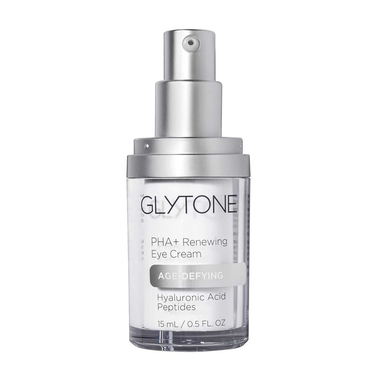 Glytone eye cream tube close-up showing smooth texture for brighter under-eye skin.