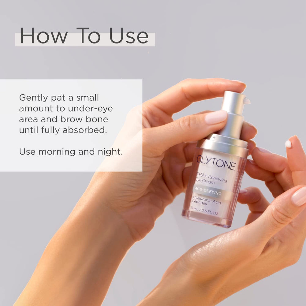 Glytone caffeine-powered under-eye care reducing puffiness and refreshed look.