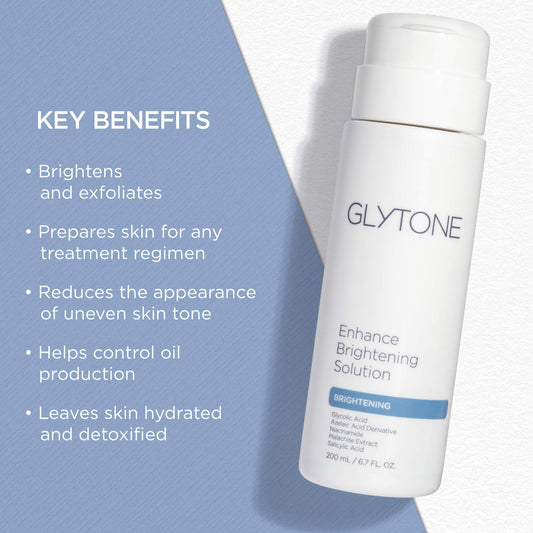 GLYTONE Brightening Solution on cotton pad for gentle exfoliation