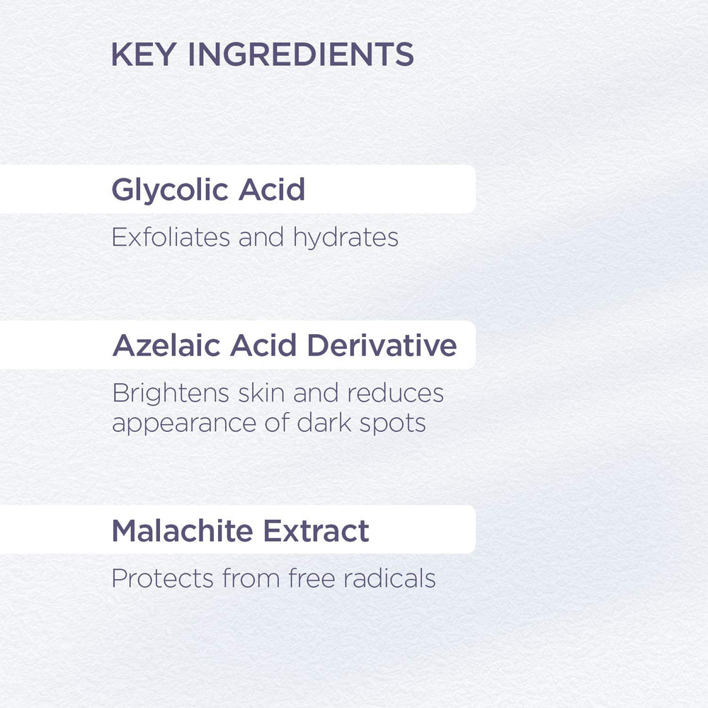Hands applying GLYTONE toner to the face for a smoother texture