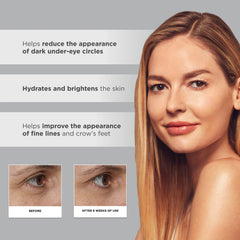 Glytone hyaluronic acid eye hydration close-up for plump under-eye skin.
