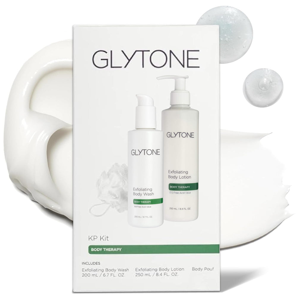 GLYTONE Glytone KP Kit exfoliating body wash for smoother KP-prone skin.