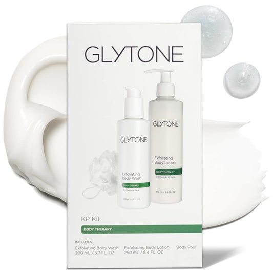 GLYTONE Glytone KP Kit exfoliating body wash for smoother KP-prone skin.