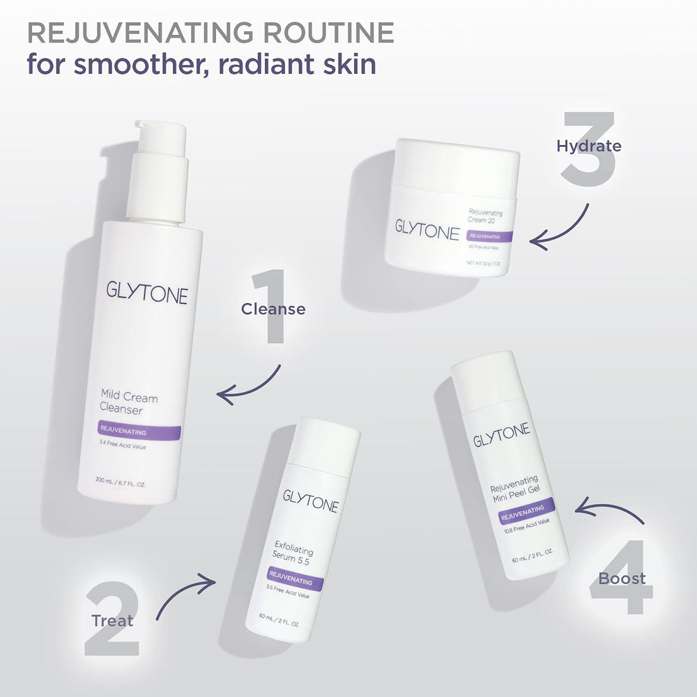 Hydrating glow after using GLYTONE Mild Cream Cleanser for soft skin